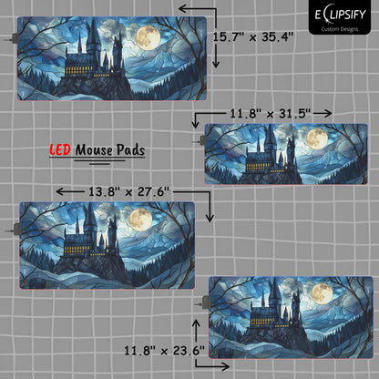 Twilight Glasswork: Magical Castle Gaming Mouse Pad