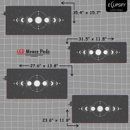 Celestial Phases: Moon Grey Mouse Pad