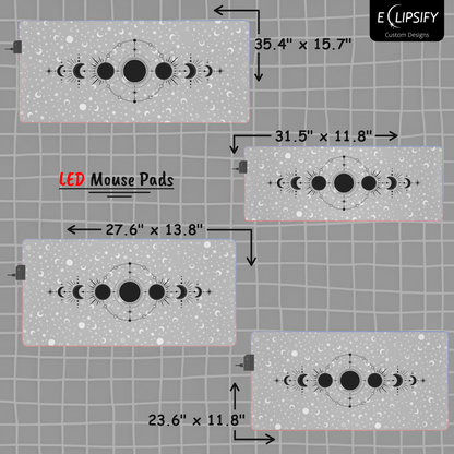 Celestial Stages: Moon White Mouse Pad