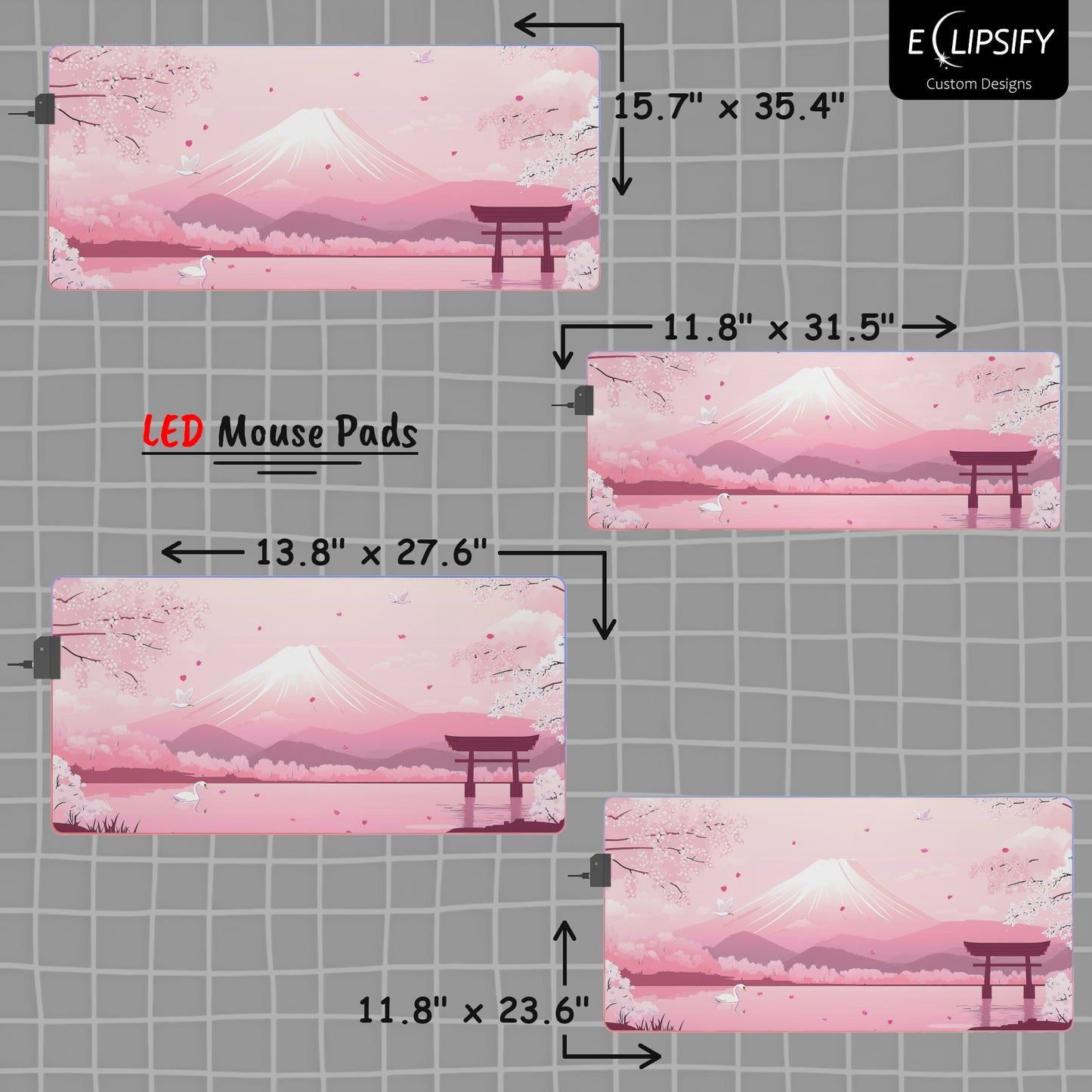 Mount Fuji: Kawaii Pink Gaming Mouse Pad