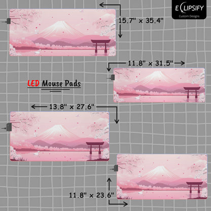Mount Fuji: Kawaii Pink Gaming Mouse Pad