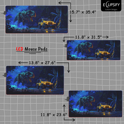 Jurassic Chase: Pixel Art Mouse Pad