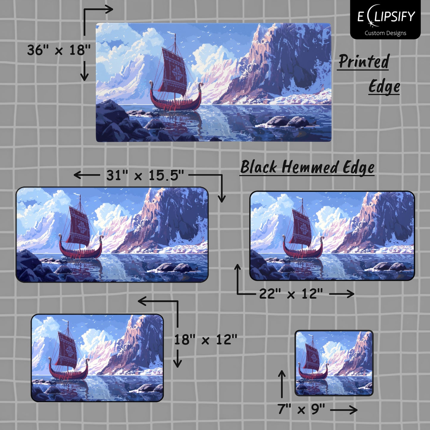 Viking Raid: Pixel Art Mouse Pad