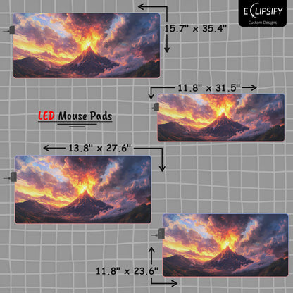 Ember Rift: Volcano Landscape Mouse Pad