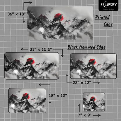 Blood Moon: Wolf Howling Gaming Mouse Pad