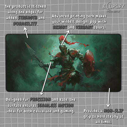Undead Spartan: Zombie Spartan Gaming Mouse Pad
