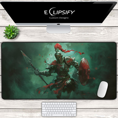 Undead Spartan: Zombie Spartan Gaming Mouse Pad