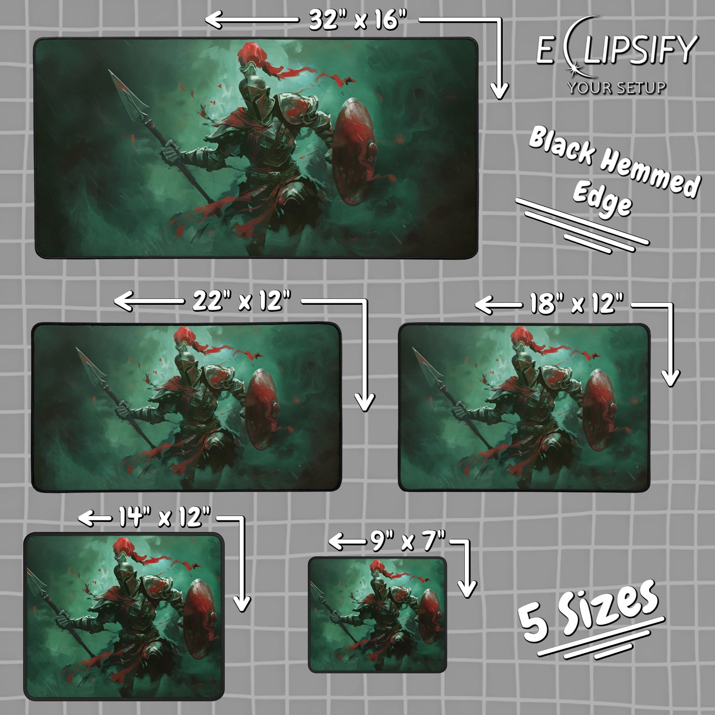Undead Spartan: Zombie Spartan Gaming Mouse Pad