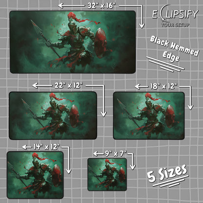 Undead Spartan: Zombie Spartan Gaming Mouse Pad