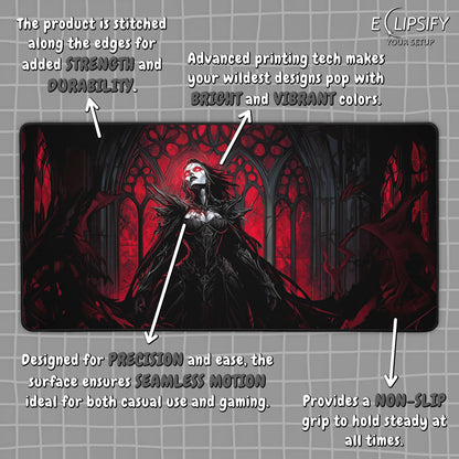 Vampire Queen: Undead Red Gaming Mouse Pad
