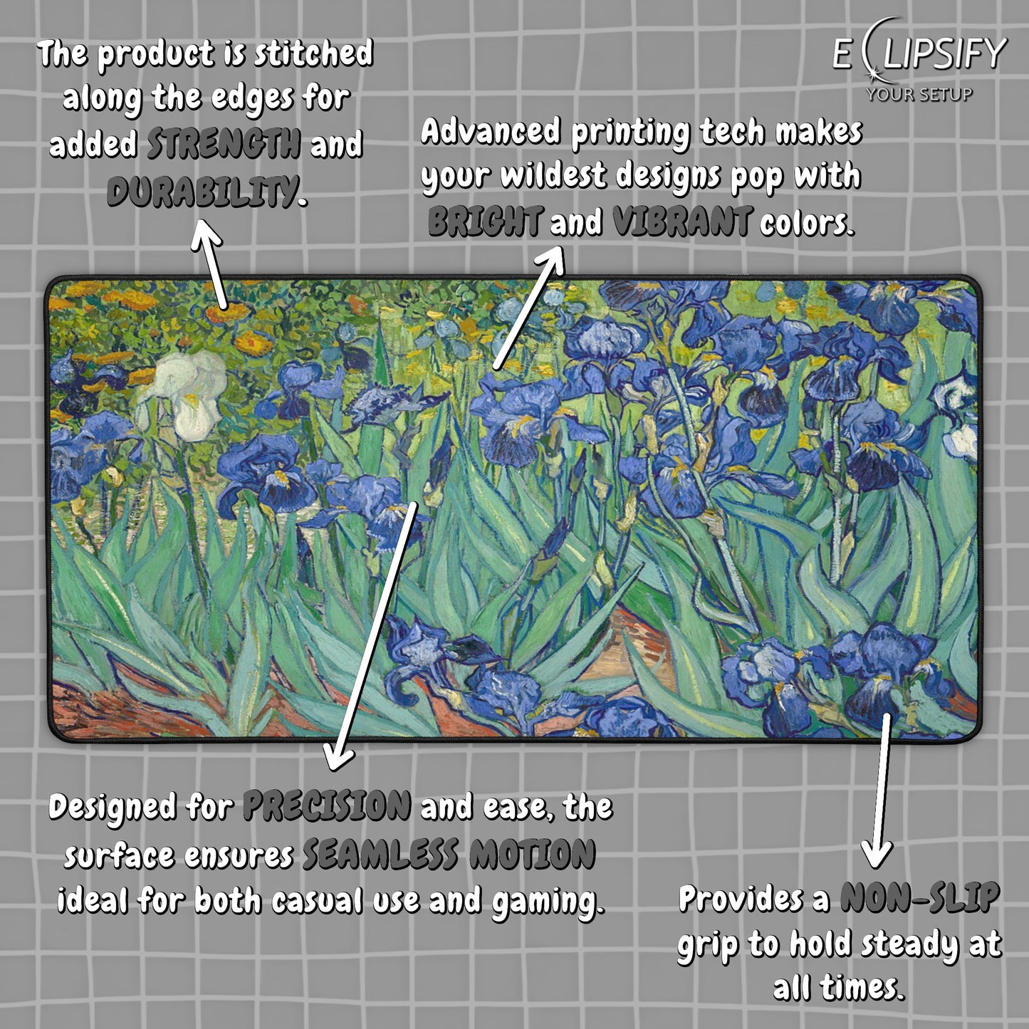 Irises: Vincent Van Gogh Mouse Pad