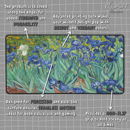 Irises: Vincent Van Gogh Mouse Pad