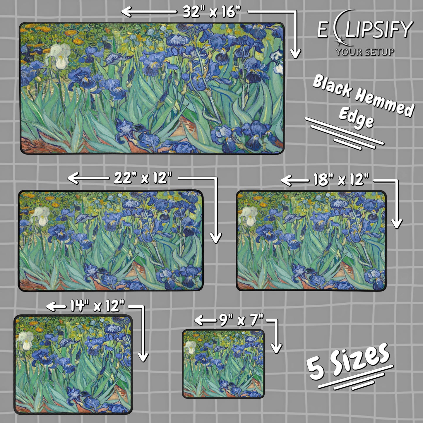 Irises: Vincent Van Gogh Mouse Pad