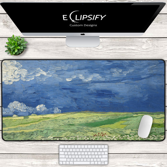 Wheat Field Under Thunder Clouds: Vincent Van Gogh Mouse Pad
