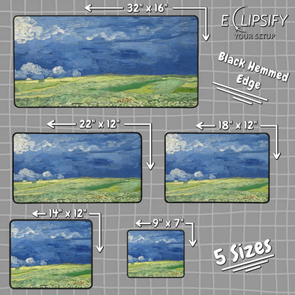 Wheat Field Under Thunder Clouds: Vincent Van Gogh Mouse Pad