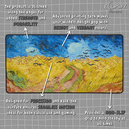Wheat Field With Crows: Vincent Van Gogh Mouse Pad
