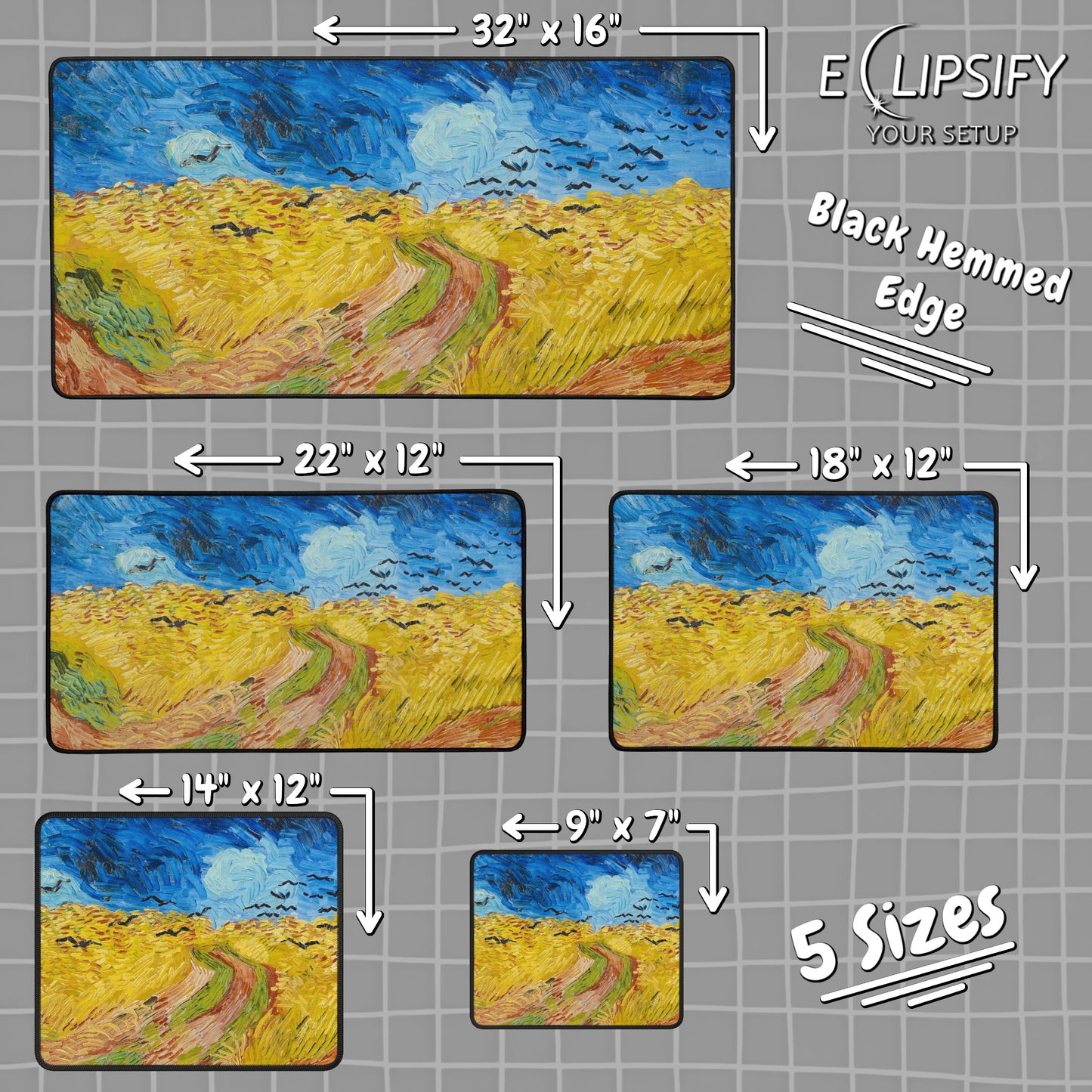 Wheat Field With Crows: Vincent Van Gogh Mouse Pad