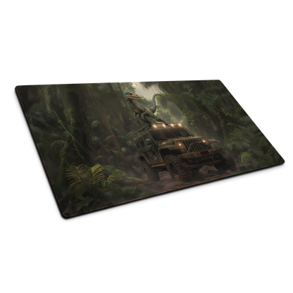 Jurassic Playground: Velociraptor Jeep Gaming Mouse Pad