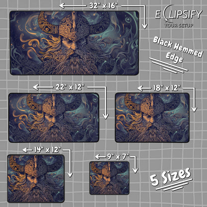 Nordic Warrior: Viking Gaming Mouse Pad