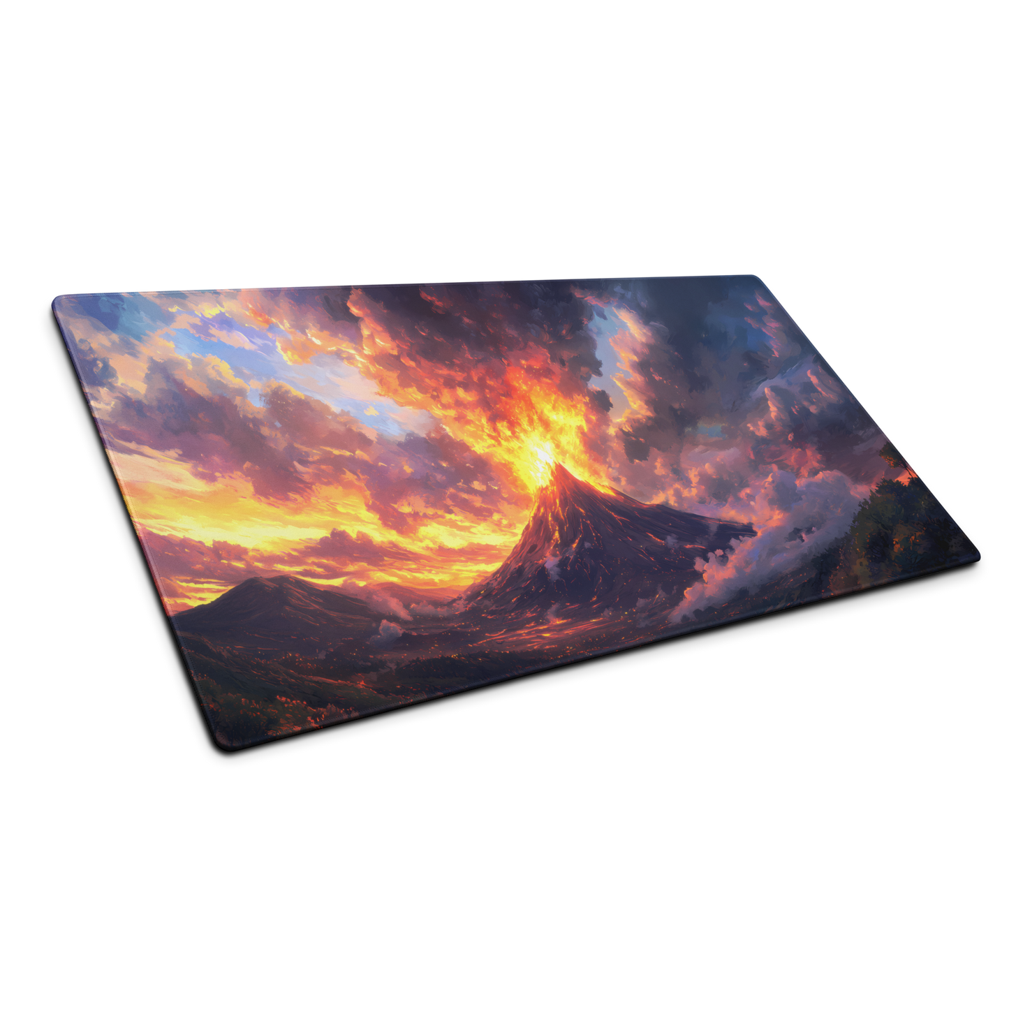 Ember Rift: Volcano Landscape Mouse Pad