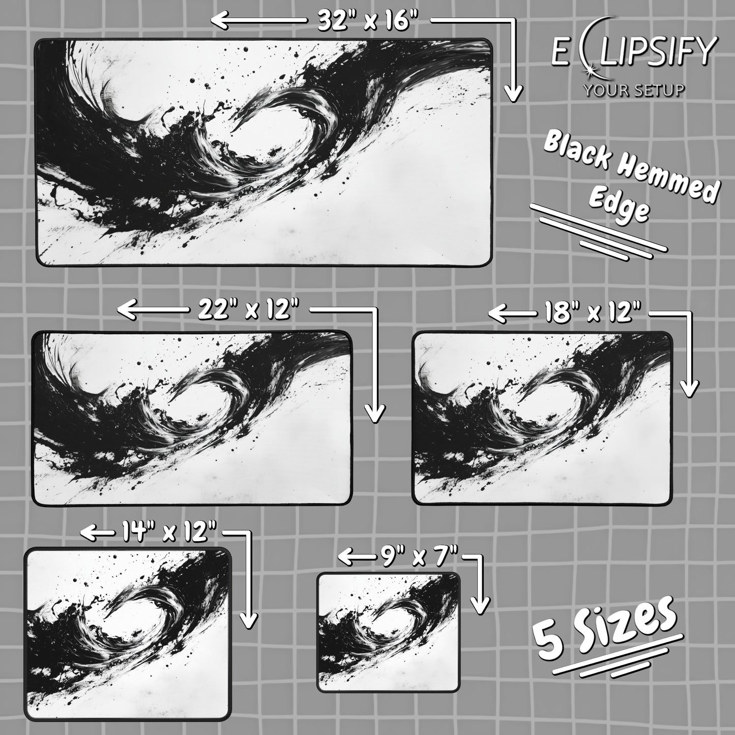 Ink Barrel: Wave Gaming Mouse Pad