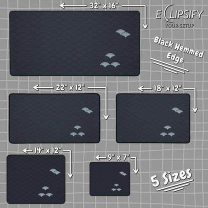 Blue Waves: Minimalist Pattern Gaming Mouse Pad