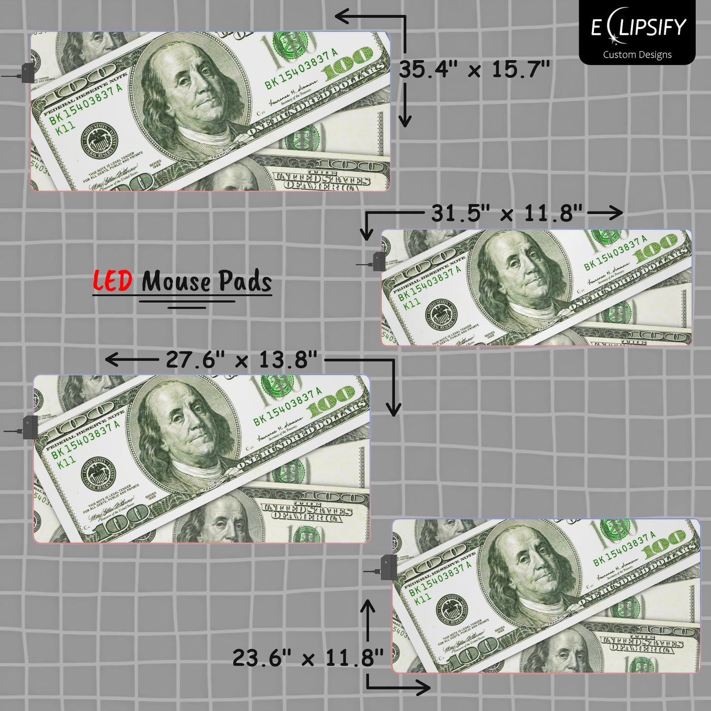 A Hundred Dollars: $100 Money Gaming Mouse Pad