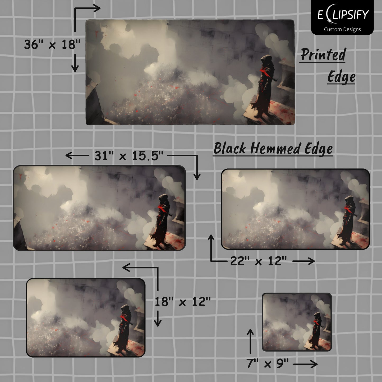 Hooded Guardian: Assassin Grey Gaming Mouse Pad