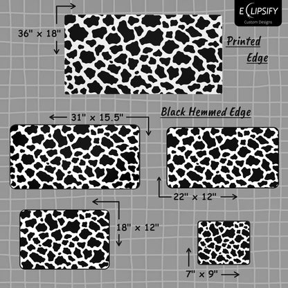 Minimal Moo: Black And White Pattern Minimalist Mouse Pad
