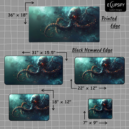 Depths Of Despair: Mythical Blue Kraken Gaming Mouse Pad