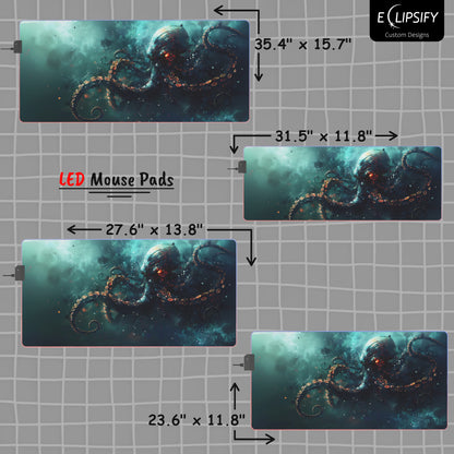 Depths Of Despair: Mythical Blue Kraken Gaming Mouse Pad