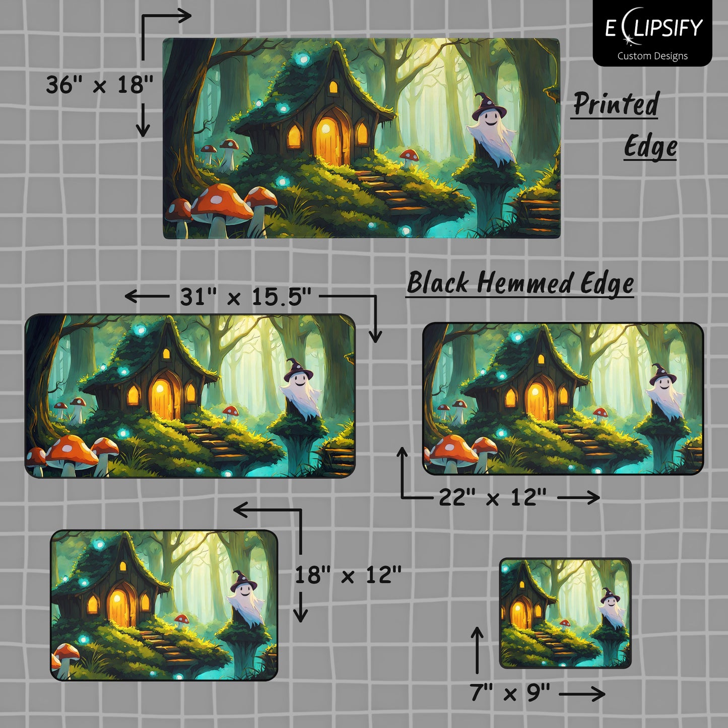 Enchanted Haven: Ghost In Forest Cottagecore Gaming Mouse Pad