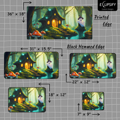 Enchanted Haven: Ghost In Forest Cottagecore Gaming Mouse Pad