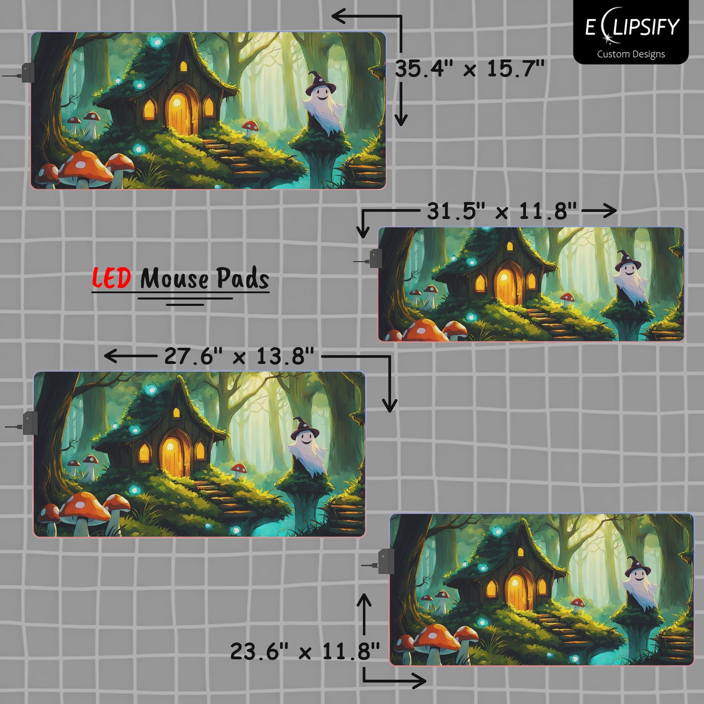 Enchanted Haven: Ghost In Forest Cottagecore Gaming Mouse Pad