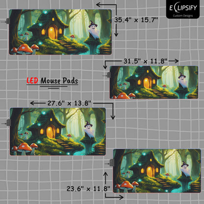 Enchanted Haven: Ghost In Forest Cottagecore Gaming Mouse Pad
