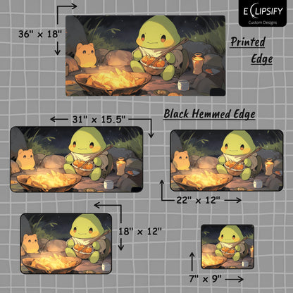 Cosy Feast: Cute Turtle Gaming Mouse Pad