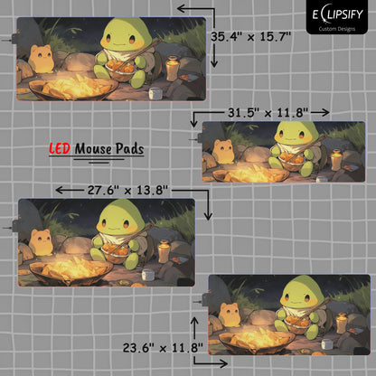 Cosy Feast: Cute Turtle Gaming Mouse Pad
