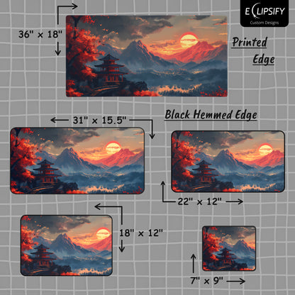 Sacred Zen: Japanese Pixel Art 8 Bit Landscape Gaming Mouse Pad