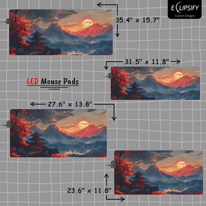 Sacred Zen: Japanese Pixel Art 8 Bit Landscape Gaming Mouse Pad