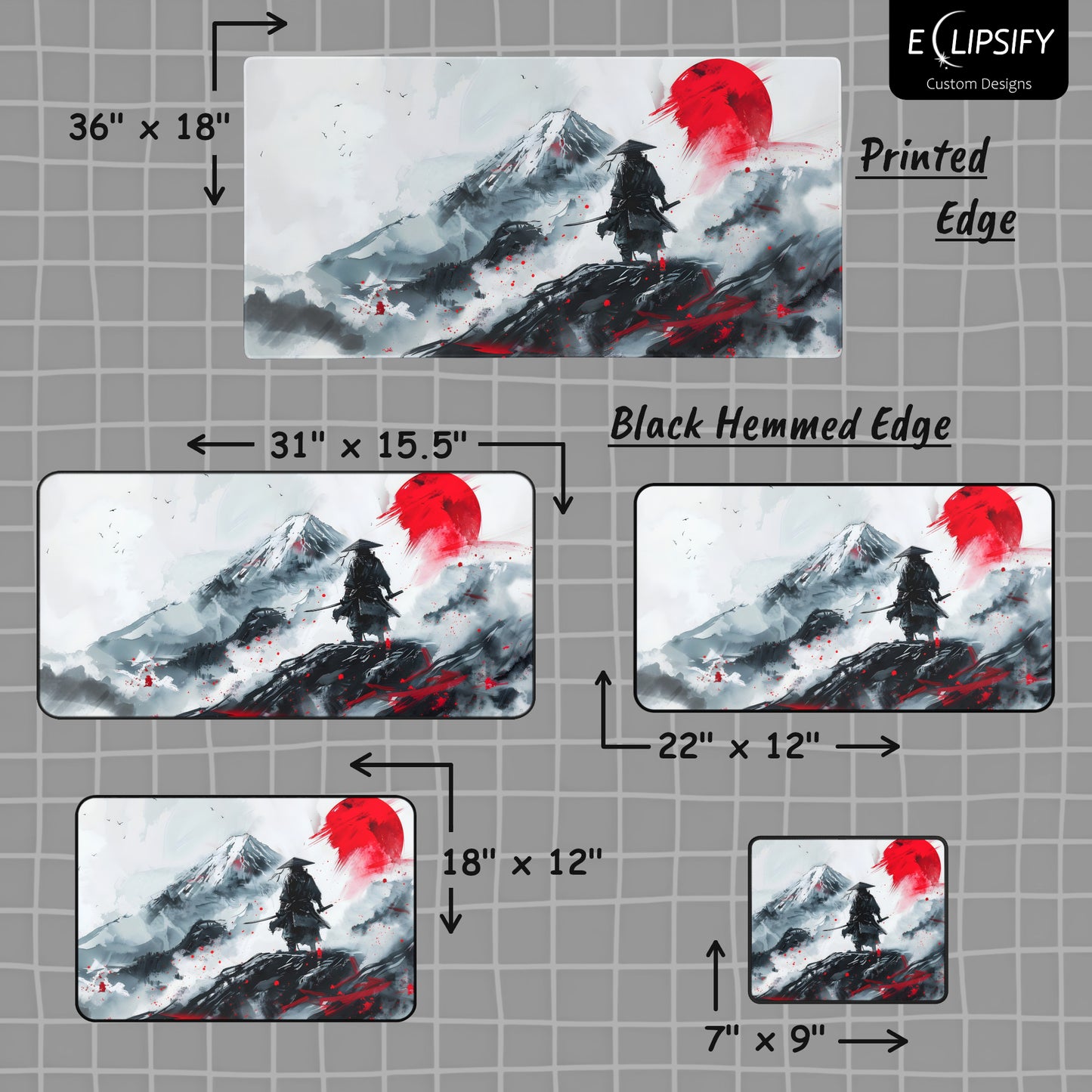 The Samurai Journey: Samurai Japanese Gaming Mouse Pad