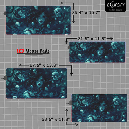 Stone Serpent: Medusa And Skulls Gaming Mouse Pad