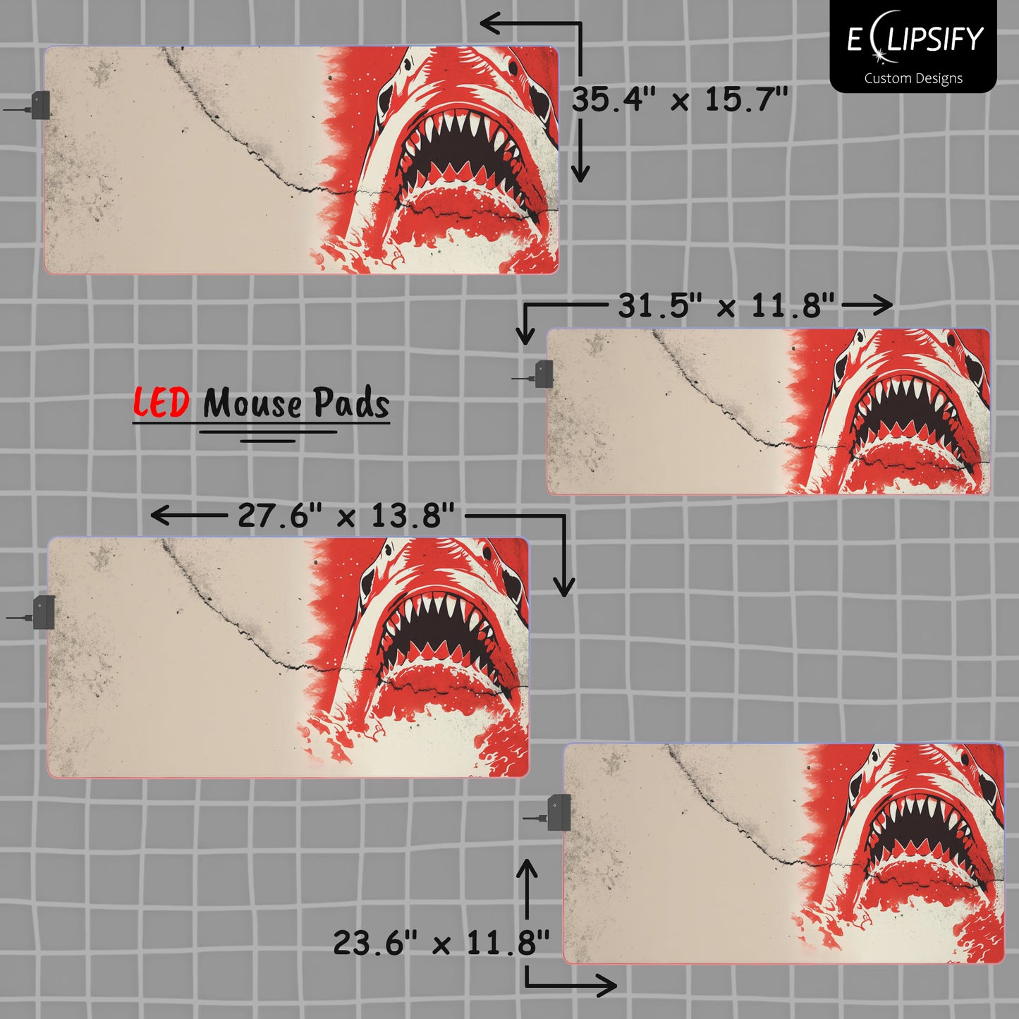 King Of The Ocean: Shark Gaming Mouse Pad