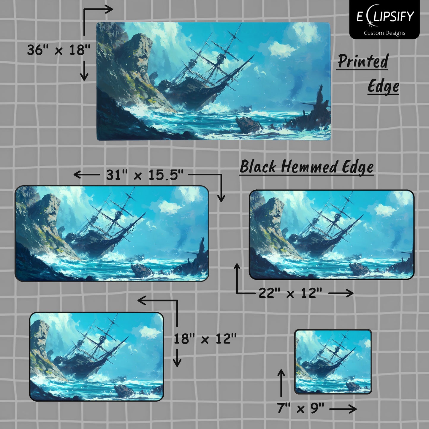 Shipwrecked: Pirate Ship Gaming Mouse Pad
