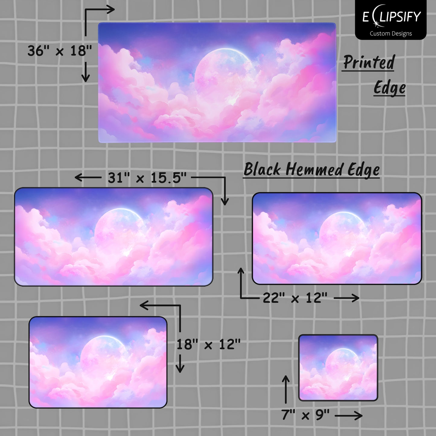 Blush Horizon: Cute Pastel Clouds Pink Gaming Mouse Pad