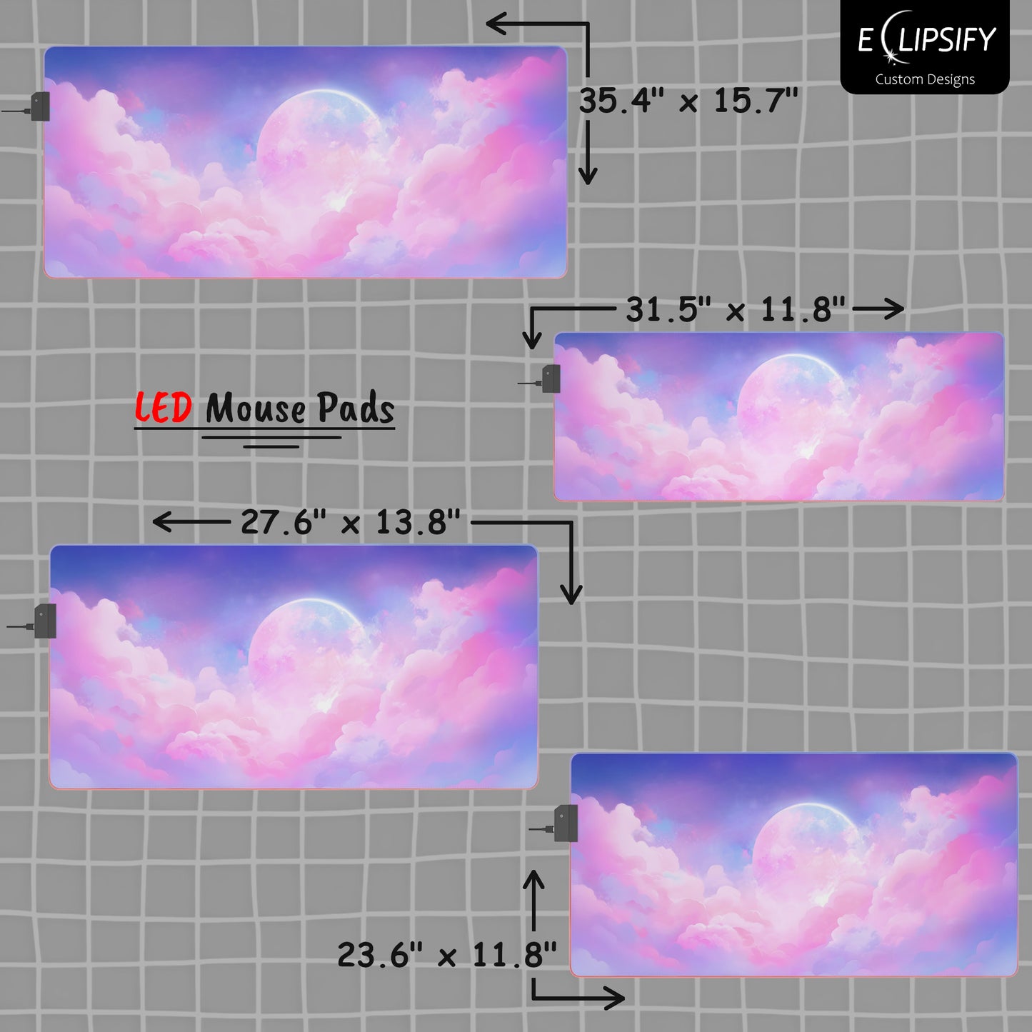 Blush Horizon: Cute Pastel Clouds Pink Gaming Mouse Pad