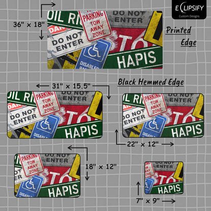 Road Kill: Rusty Road Sign Gaming Mouse Pad