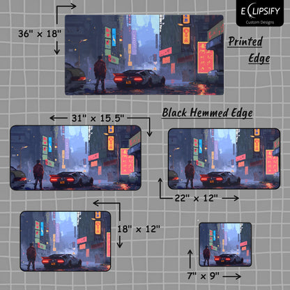 Bit City: Cyberpunk Pixel Art City Mouse Pad