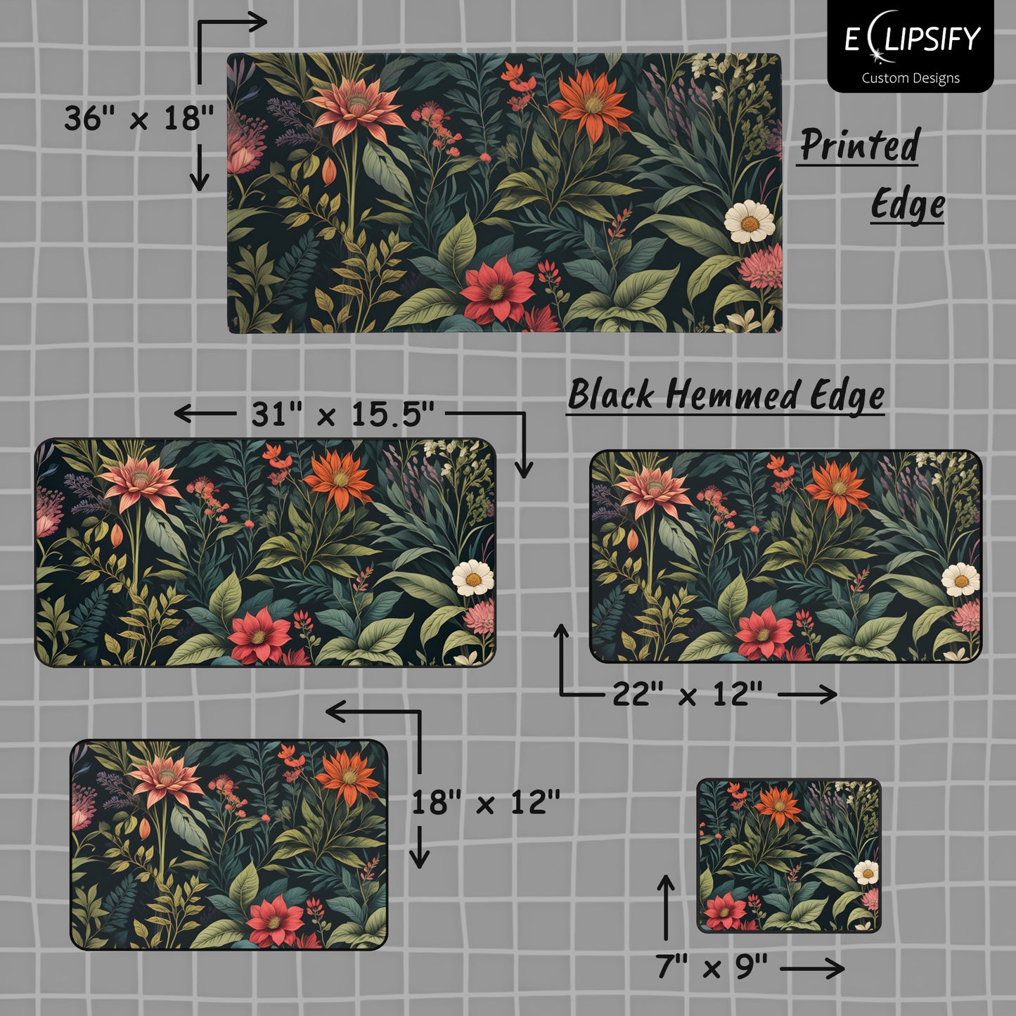 Botanical Harmony: Flower Floral Mouse Pad