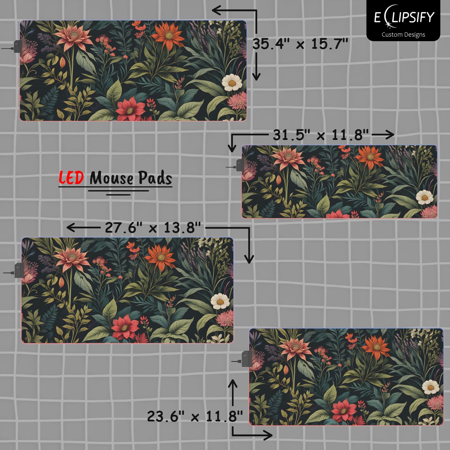 Botanical Harmony: Flower Floral Mouse Pad