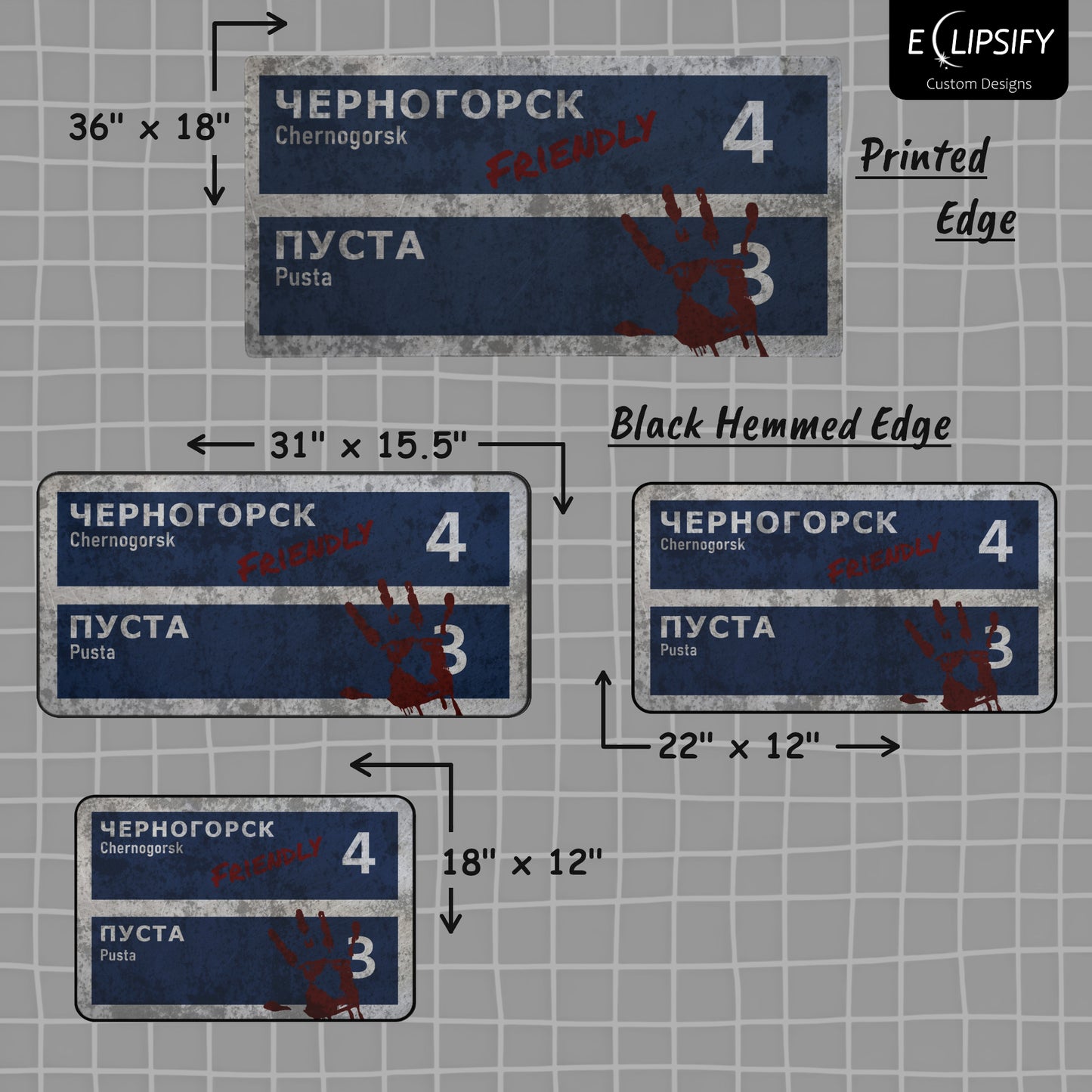 Road To Cherno: Zombie Sign Gaming Mouse Pad